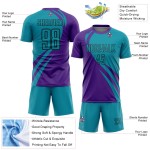 Uniform Soccer Lines Sublimation Jersey Teal-Black Custom Curve Purple Uniform Soccer Lines Sublimation Jersey Teal-Black Custom Curve Purple