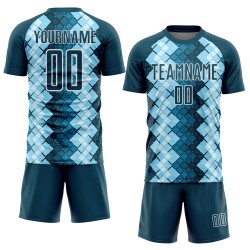 Sublimation Custom Geometric Shapes Jersey Uniform Soccer Navy Blue US White Sublimation Custom Geometric Shapes Jersey Uniform Soccer Navy Blue US White