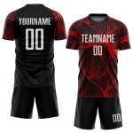 Uniform White-Red Black Jersey Sublimation Custom Soccer