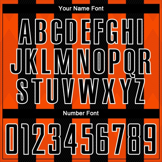 Black Custom Sublimation Uniform Orange-White Soccer Jersey Line Black Custom Sublimation Uniform Orange-White Soccer Jersey Line