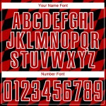 Black Print Soccer Custom Rhombus Sublimation Red-White Uniform Jersey