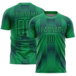 Custom Black Sublimation Green Uniform Jersey Kelly Shapes Soccer Geometric Custom Black Sublimation Green Uniform Jersey Kelly Shapes Soccer Geometric