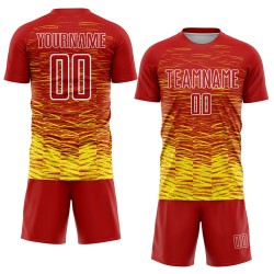 Jersey Soccer Sublimation Line Red Custom Light Uniform Yellow-White