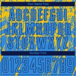 Uniform Sublimation Soccer Blue Custom Yellow-Navy Jersey Powder