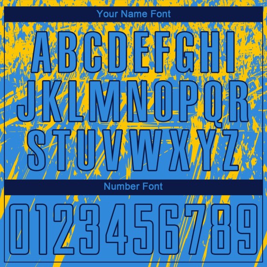 Uniform Sublimation Soccer Blue Custom Yellow-Navy Jersey Powder