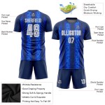 Navy White-Royal Custom Soccer Sublimation Uniform Away Jersey Navy White-Royal Custom Soccer Sublimation Uniform Away Jersey