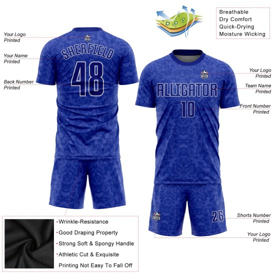 Sublimation Jersey Soccer Uniform Custom Royal-White Royal Sublimation Jersey Soccer Uniform Custom Royal-White Royal