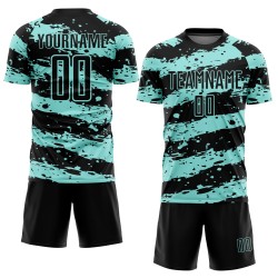 Splash Sublimation Soccer Black Uniform Ice Custom Blue Jersey