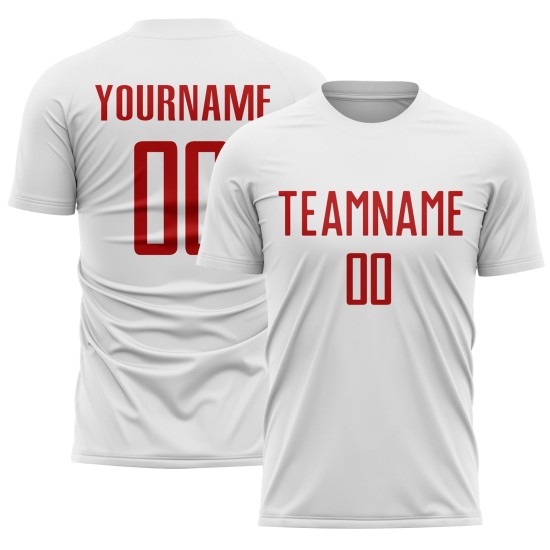 Jersey Red White Uniform Soccer Sublimation Custom