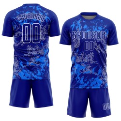 Sublimation Custom Uniform Royal Soccer Royal-White Jersey Sublimation Custom Uniform Royal Soccer Royal-White Jersey