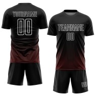 Custom Black Red-White Uniform Jersey Sublimation Soccer Lines Geometric Custom Black Red-White Uniform Jersey Sublimation Soccer Lines Geometric