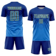 Blue-Gold Custom Jersey Soccer Powder Royal Sublimation Uniform Blue-Gold Custom Jersey Soccer Powder Royal Sublimation Uniform
