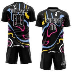 Jersey Sublimation White Black Uniform Shapes Custom Fluid Soccer Jersey Sublimation White Black Uniform Shapes Custom Fluid Soccer