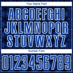 Black-White Thunder Custom Soccer Geometric Uniform Shapes Sublimation Blue Jersey Black-White Thunder Custom Soccer Geometric Uniform Shapes Sublimation Blue Jersey