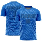 Lines Uniform Sky Wavy Custom Blue Soccer Sublimation Black Jersey Lines Uniform Sky Wavy Custom Blue Soccer Sublimation Black Jersey