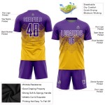Jersey Soccer Sublimation Purple-White Gold Uniform Custom Jersey Soccer Sublimation Purple-White Gold Uniform Custom