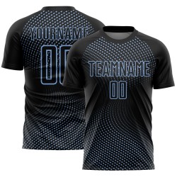 Blue Lines Jersey Geometric Uniform Soccer Light Sublimation Black Custom