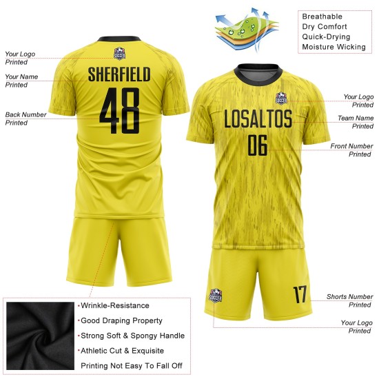 Gold Uniform Jersey Soccer Sublimation Custom Black Gold Uniform Jersey Soccer Sublimation Custom Black