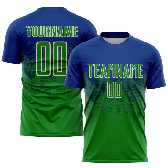 Royal Sublimation Soccer Uniform Jersey Green-Cream Custom Keely Royal Sublimation Soccer Uniform Jersey Green-Cream Custom Keely