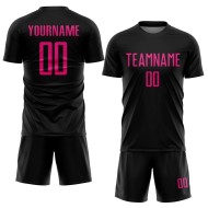Black Jersey Sublimation Pink Custom Hot Soccer Uniform