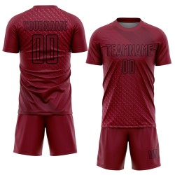 Soccer Sublimation Shapes Custom Black Uniform Jersey Crimson Geometric