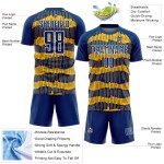 Uniform Custom Pinstripe Soccer Royal Jersey Sublimation Gold-White Uniform Custom Pinstripe Soccer Royal Jersey Sublimation Gold-White