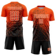 Art Jersey Sublimation Orange Soccer Uniform Fragment Abstract Custom Black-White