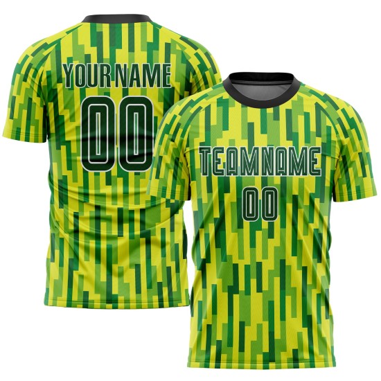 Custom Neon Uniform Jersey Green Sublimation Soccer Green-Gold Custom Neon Uniform Jersey Green Sublimation Soccer Green-Gold