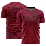 Soccer Sublimation Shapes Custom Black Uniform Jersey Crimson Geometric Soccer Sublimation Shapes Custom Black Uniform Jersey Crimson Geometric