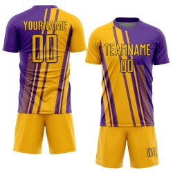 Gold Sublimation Custom Jersey Lines Uniform Purple-White Soccer Gold Sublimation Custom Jersey Lines Uniform Purple-White Soccer