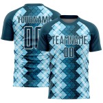 Sublimation Custom Geometric Shapes Jersey Uniform Soccer Navy Blue US White Sublimation Custom Geometric Shapes Jersey Uniform Soccer Navy Blue US White
