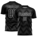 Soccer Line Sublimation Jersey Black Steel Gray-White Uniform Custom Soccer Line Sublimation Jersey Black Steel Gray-White Uniform Custom