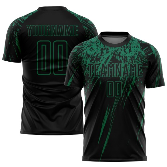 Kelly Jersey Sublimation Soccer Uniform Green Black Custom Kelly Jersey Sublimation Soccer Uniform Green Black Custom