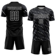 Black Uniform Custom Jersey Sublimation Soccer White