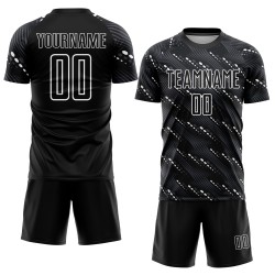 Black Uniform Custom Jersey Sublimation Soccer White