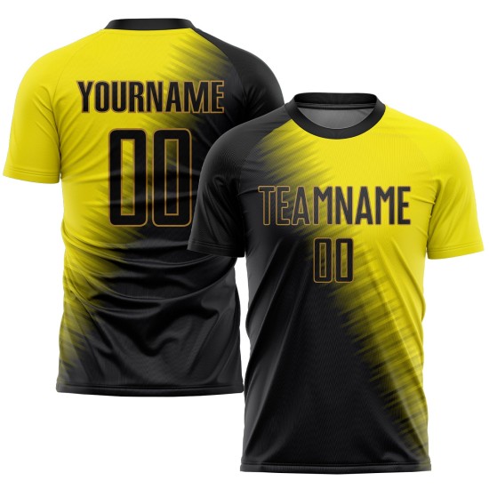 Soccer Sublimation Uniform Custom Black-Old Gold Gold Jersey Soccer Sublimation Uniform Custom Black-Old Gold Gold Jersey
