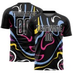 Jersey Sublimation White Black Uniform Shapes Custom Fluid Soccer Jersey Sublimation White Black Uniform Shapes Custom Fluid Soccer