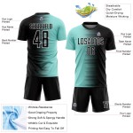 Gradient Custom Jersey Ice Line Soccer Black Blue-White Uniform Sublimation Gradient Custom Jersey Ice Line Soccer Black Blue-White Uniform Sublimation