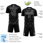 Soccer Line Sublimation Jersey Black Steel Gray-White Uniform Custom Soccer Line Sublimation Jersey Black Steel Gray-White Uniform Custom