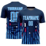 Lines Soccer US Sky Blue-White Blue Custom Sublimation Uniform Navy Jersey Lines Soccer US Sky Blue-White Blue Custom Sublimation Uniform Navy Jersey