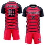 Jersey Custom Sublimation Red Soccer Uniform Navy-White