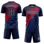 Jersey Sublimation Soccer Navy Navy-Red Uniform Custom