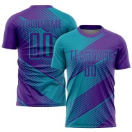 Custom Purple Sublimation Teal Soccer Jersey Uniform