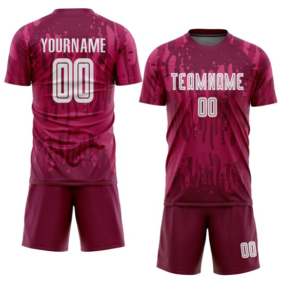 White Crimson Away Jersey Uniform Soccer Custom Sublimation White Crimson Away Jersey Uniform Soccer Custom Sublimation