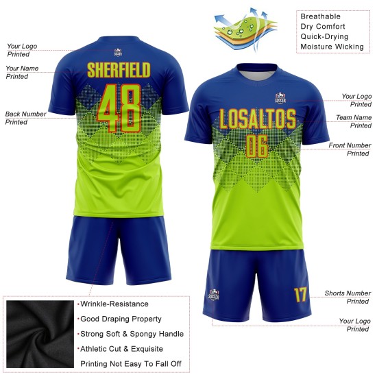 Sublimation Green-Orange Jersey Neon Custom Royal Uniform Soccer Sublimation Green-Orange Jersey Neon Custom Royal Uniform Soccer