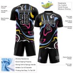 Jersey Sublimation White Black Uniform Shapes Custom Fluid Soccer Jersey Sublimation White Black Uniform Shapes Custom Fluid Soccer