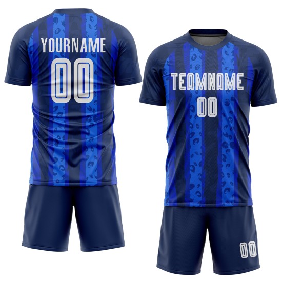 Navy White-Royal Custom Soccer Sublimation Uniform Away Jersey Navy White-Royal Custom Soccer Sublimation Uniform Away Jersey