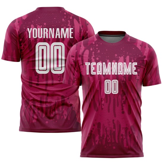 White Crimson Away Jersey Uniform Soccer Custom Sublimation White Crimson Away Jersey Uniform Soccer Custom Sublimation