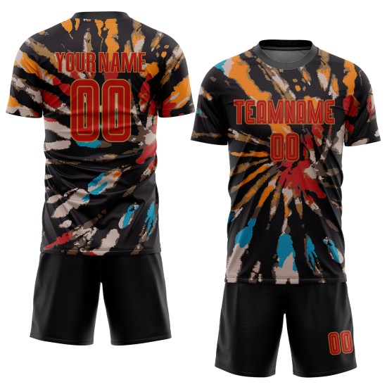 Dye Tie Custom Uniform Red-Old Sublimation Jersey Gold Soccer Dye Tie Custom Uniform Red-Old Sublimation Jersey Gold Soccer