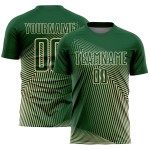 Cream Green Lines Jersey Uniform Sublimation Soccer Custom Cream Green Lines Jersey Uniform Sublimation Soccer Custom